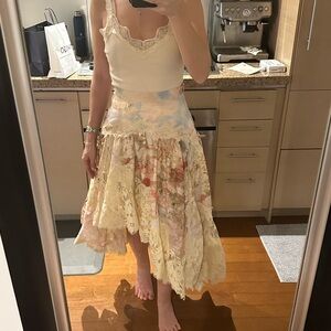 Floral Lace Midi Skirt